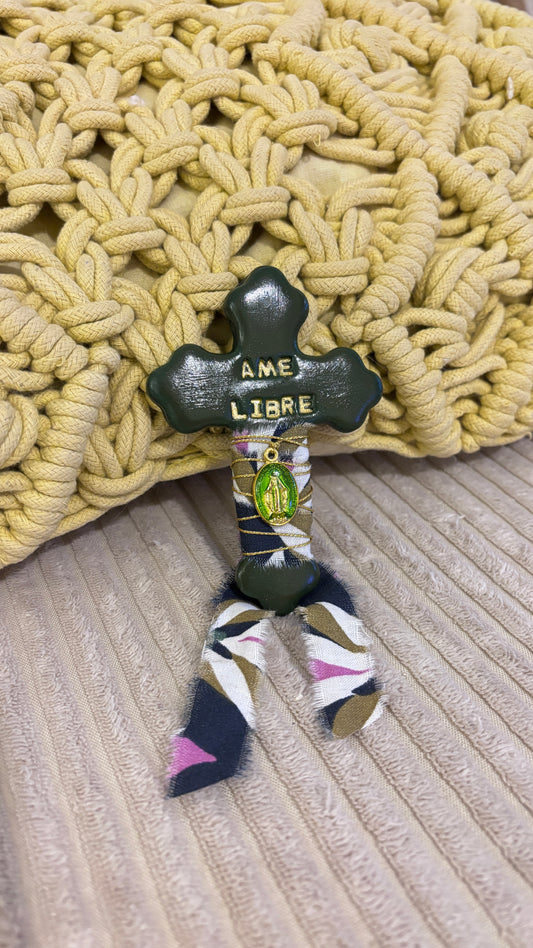 Magnet Croix "AME LIBRE"