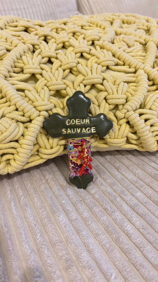 Magnet Croix "COEUR SAUVAGE"