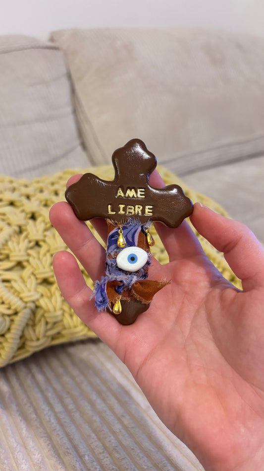 Magnet Croix "AME LIBRE"