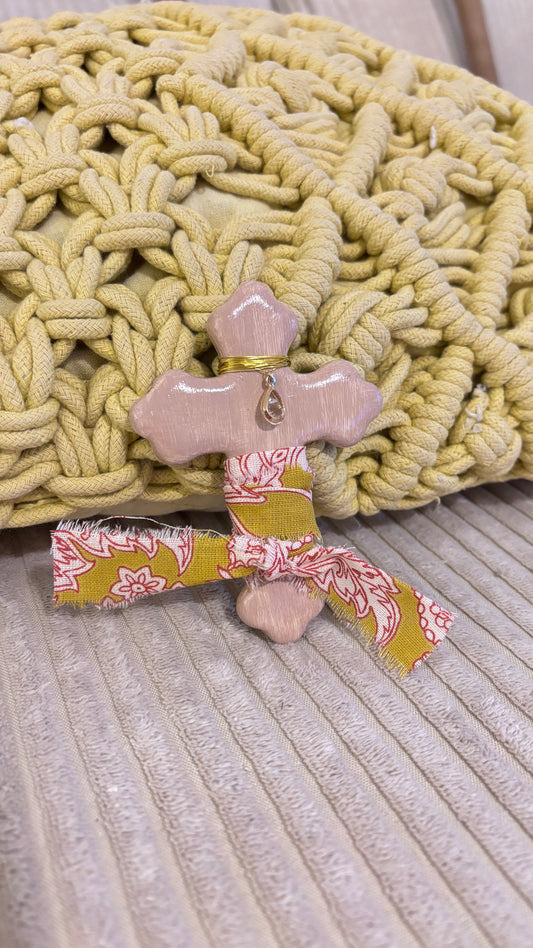 Magnet Croix Beige