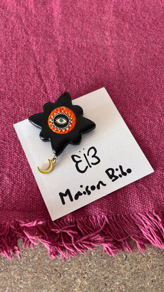 Magnet Noir Oeil Orange & Lune