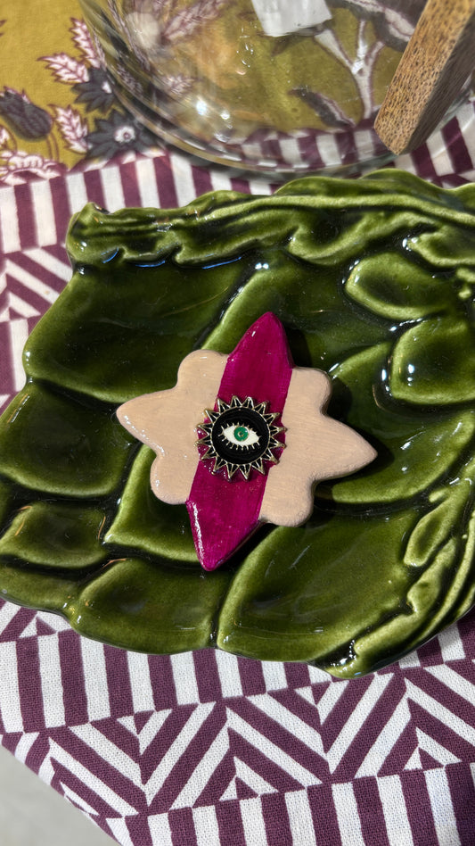 Magnet Beige & Fuschia Oeil Protecteur