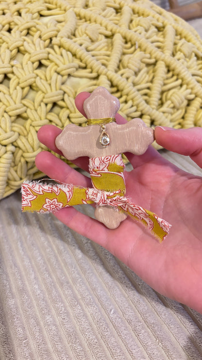 Magnet Croix Beige