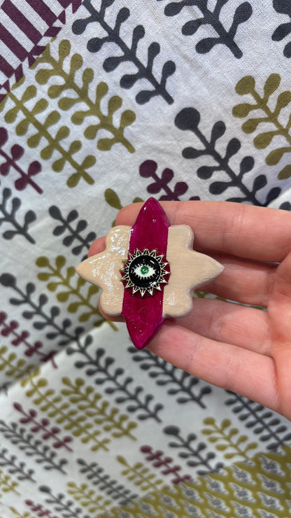 Magnet Beige & Fuschia Oeil Protecteur