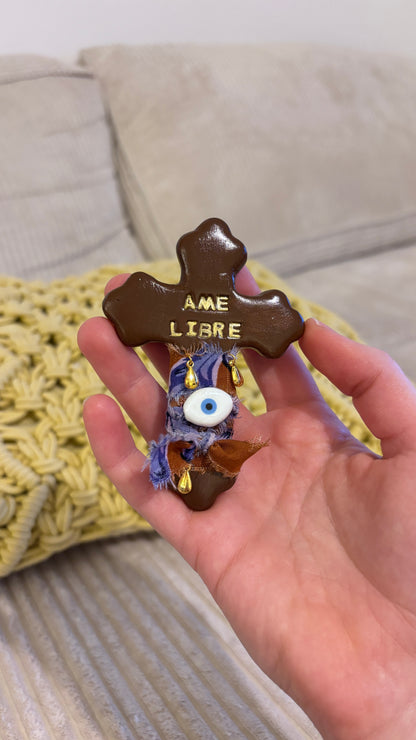 Magnet Croix "AME LIBRE"
