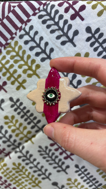 Magnet Beige & Fuschia Oeil Protecteur