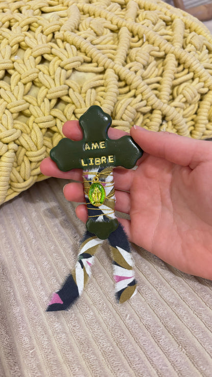 Magnet Croix "AME LIBRE"