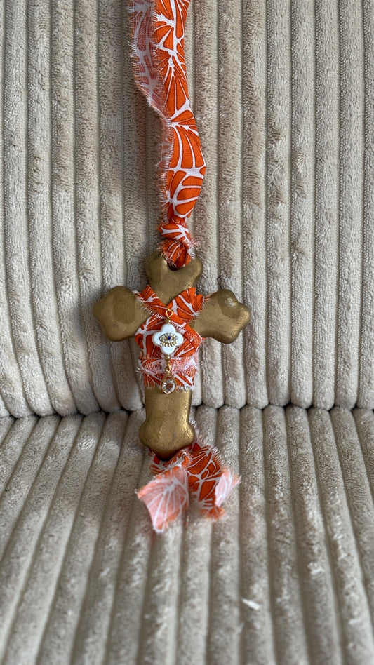 Croix texturé dorée - Œil