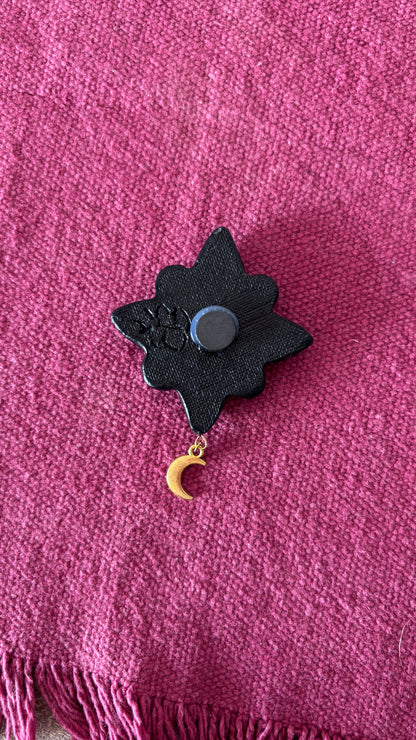 Magnet Noir Oeil Jaune & Lune