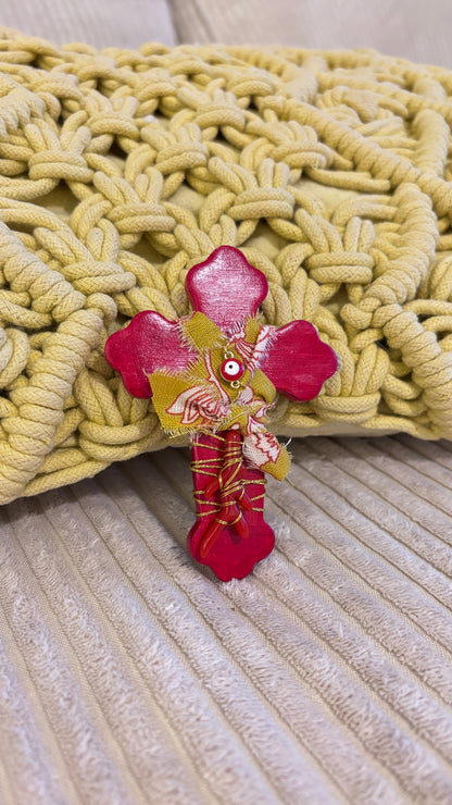 Magnet Croix Oeil & Corail*