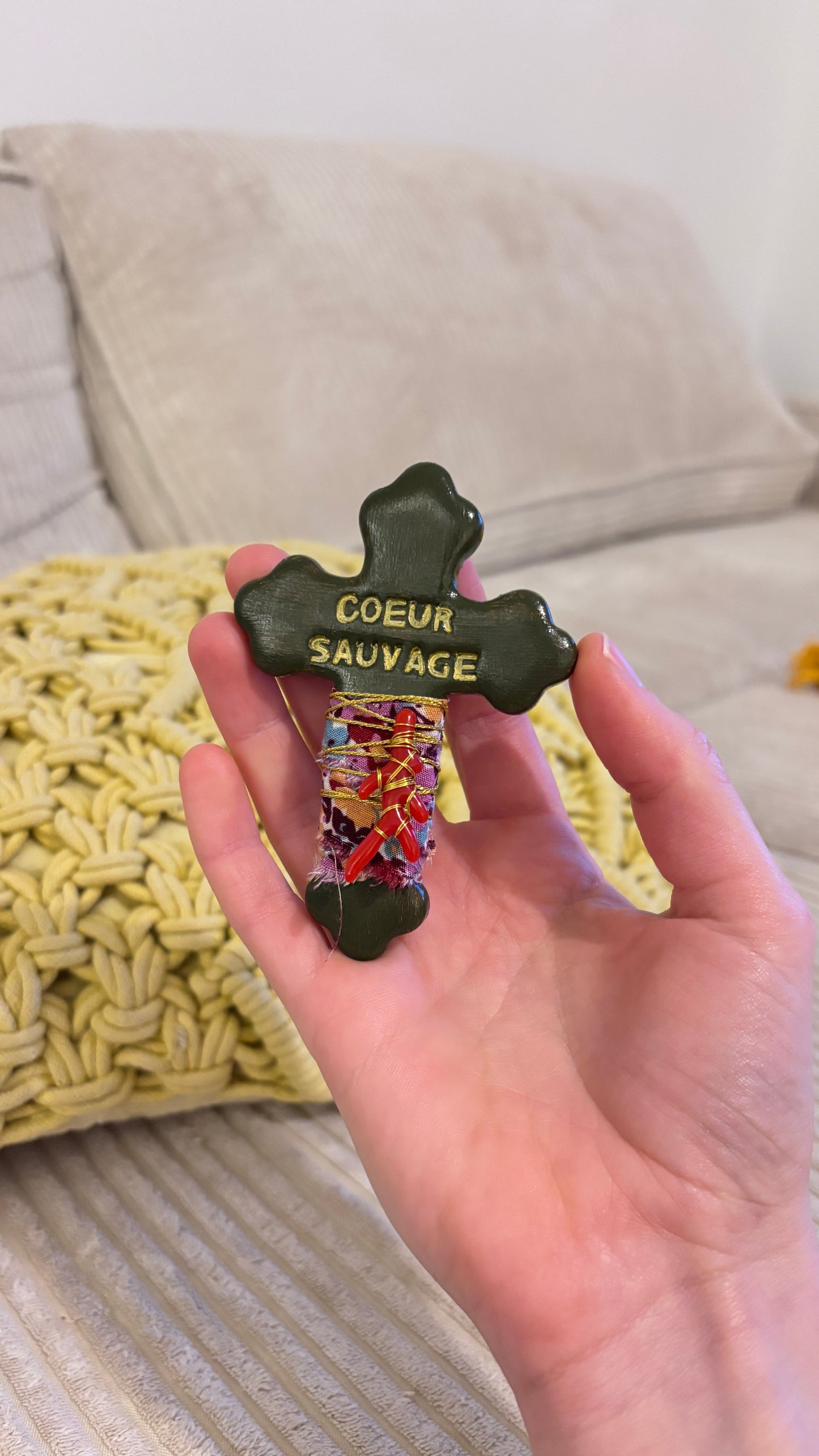 Magnet Croix "COEUR SAUVAGE"