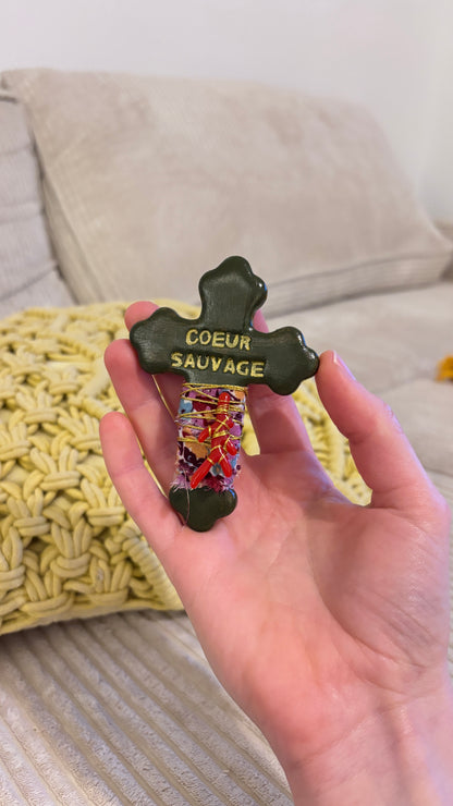 Magnet Croix "COEUR SAUVAGE"